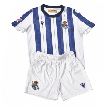 Billige Fotballdrakt Real Sociedad Replika Hjemmedraktsett Barn 2025-26 Kortermet (med bukser)